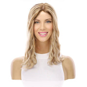 14" Emerald Silk Top Topper Ash Blonde Wavy