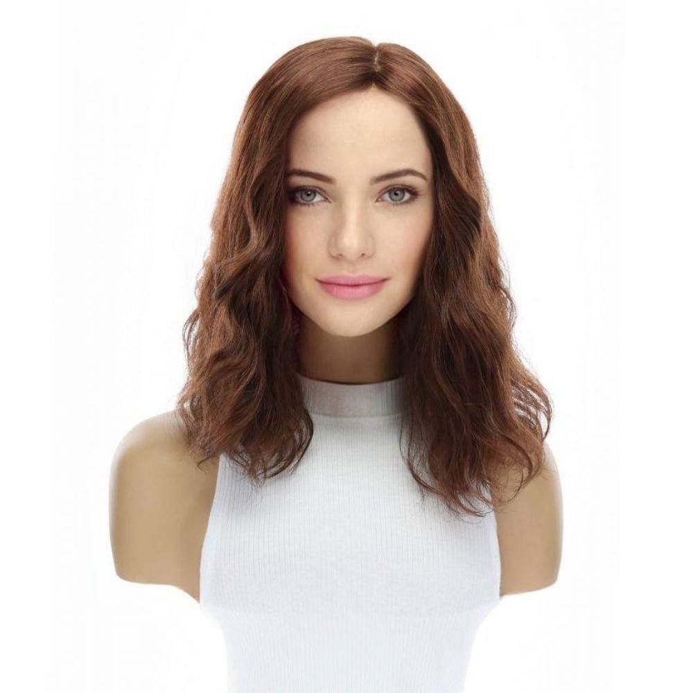 14" Emerald Silk Top Topper Auburn Wavy