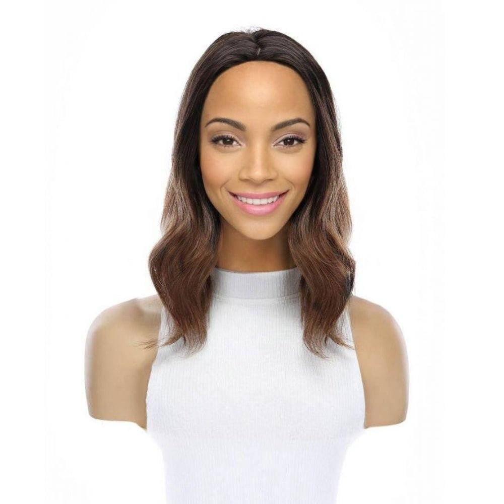 14" Emerald Silk Top Topper Dark Brown Ombre
