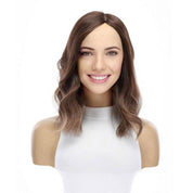 14" Emerald Silk Top Topper Medium Brown Balayage
