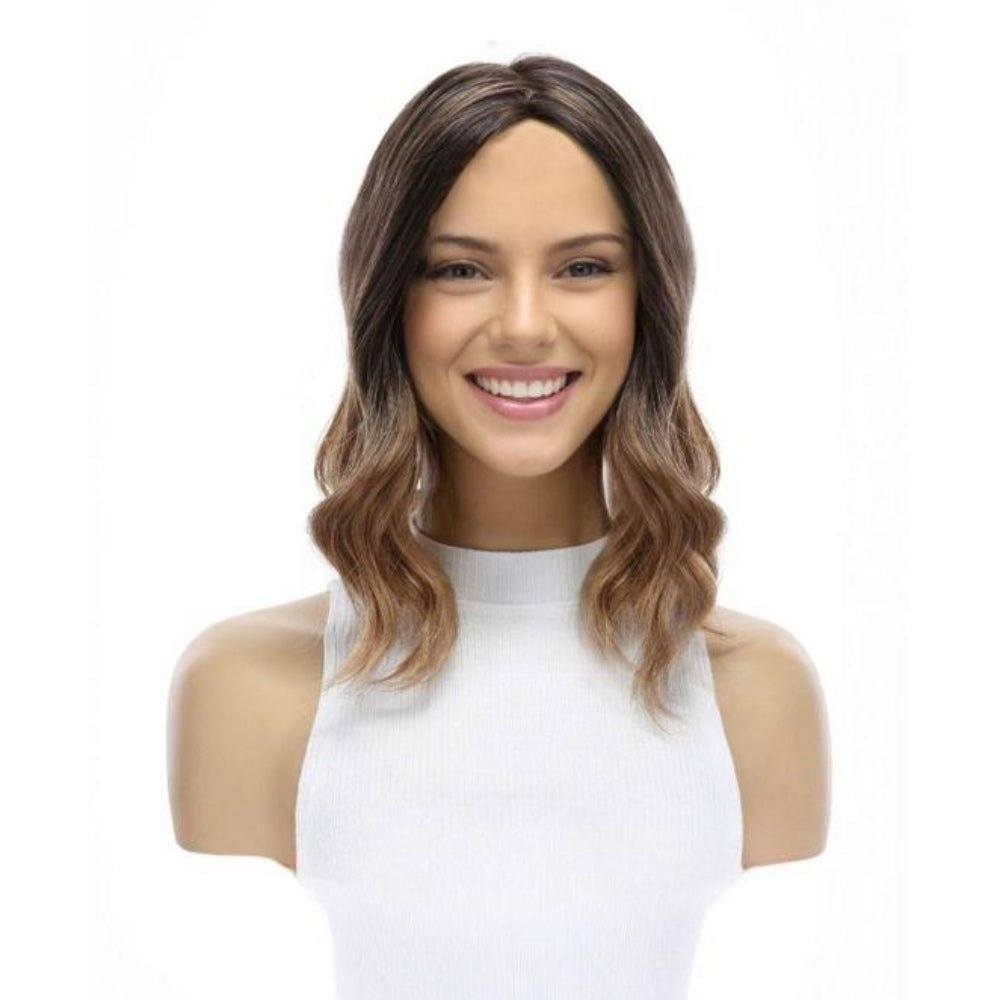 14" Emerald Silk Top Topper Medium Brown Ombre