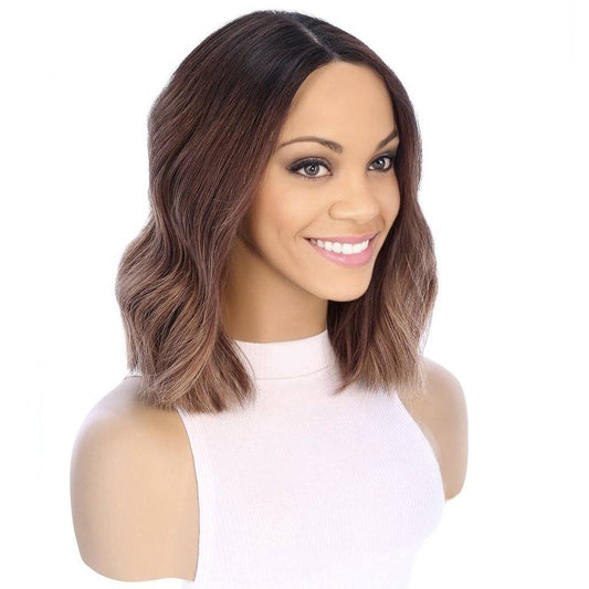 14" Divine Lace Top Wig Medium Brown Balayage w/ Rooting