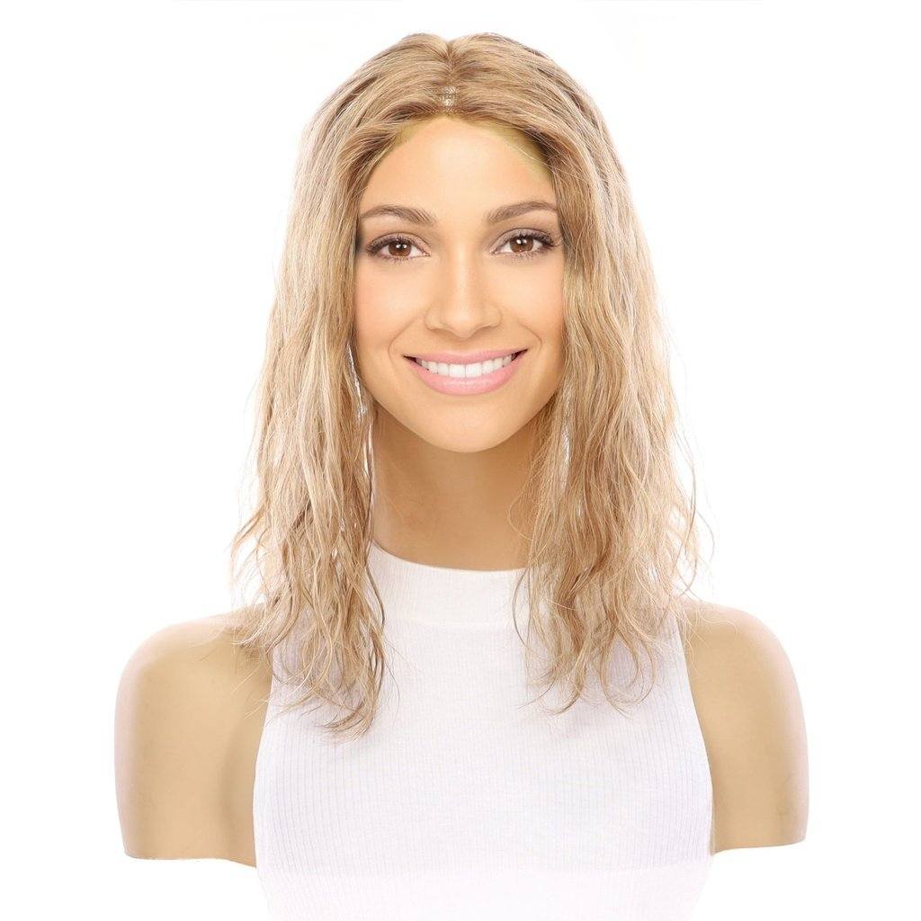 14" Topaz Lace Top Topper Medium Blonde Wavy