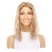 14" Topaz Lace Top Topper Medium Blonde Wavy