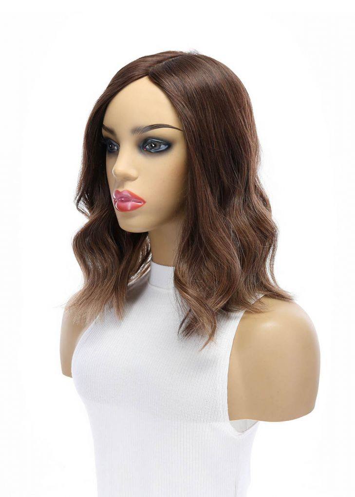 14" Emerald Silk Top Topper Medium Brown Balayage