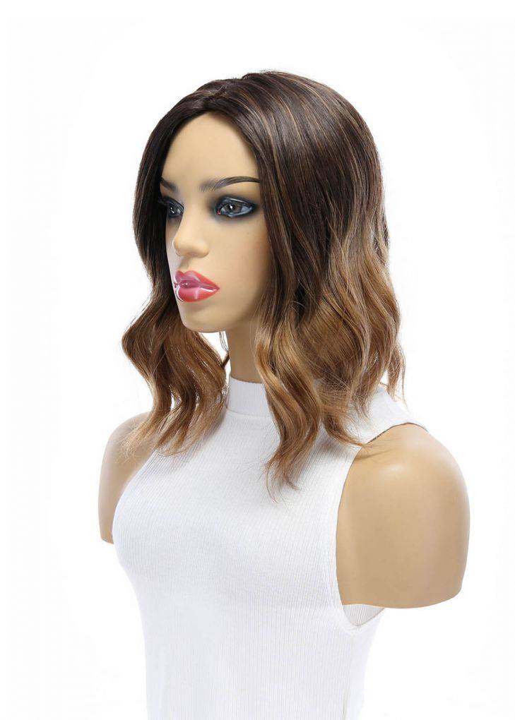 14" Emerald Silk Top Topper Medium Brown Ombre
