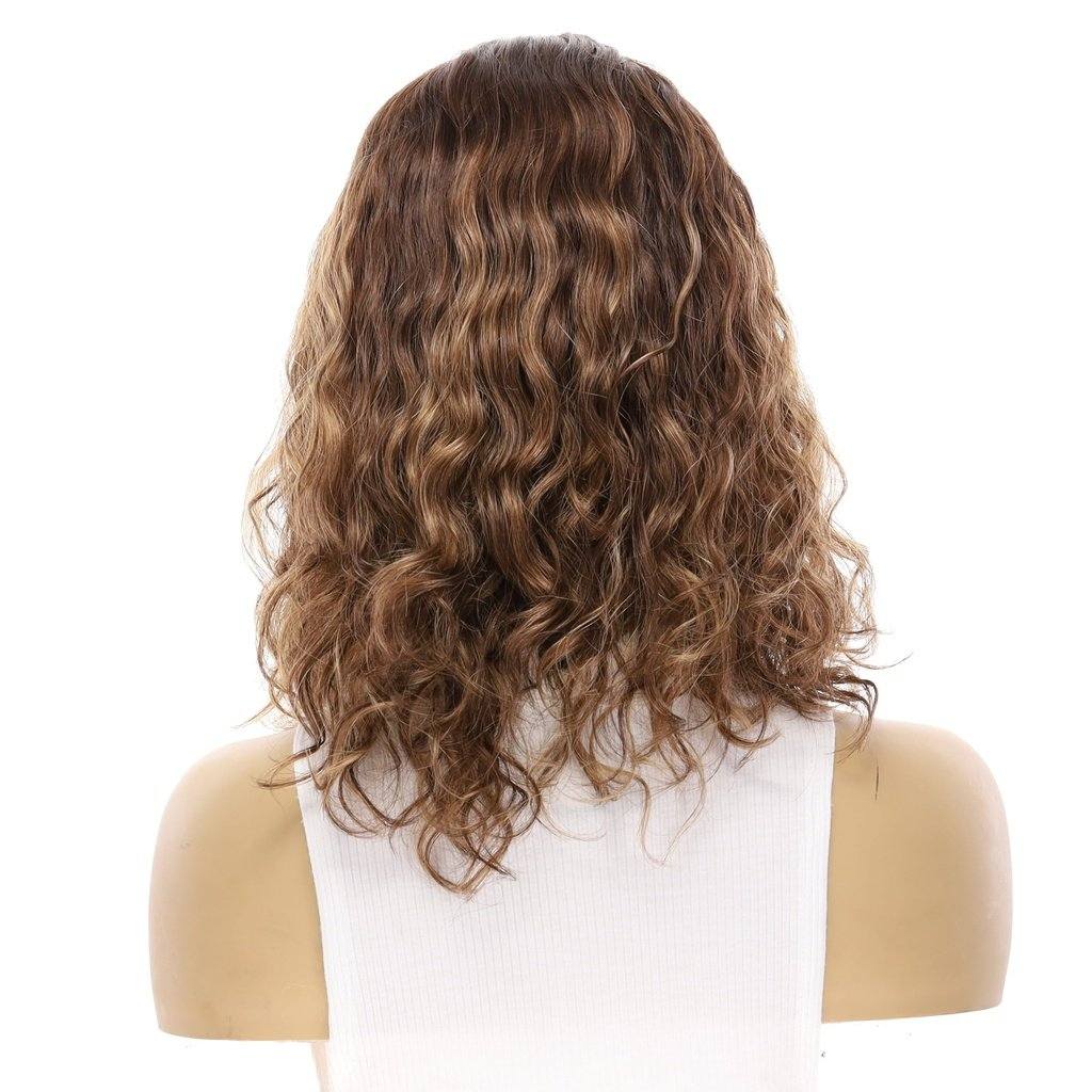 16" Divine Lace Top Topper Medium Brown Balayage Wavy