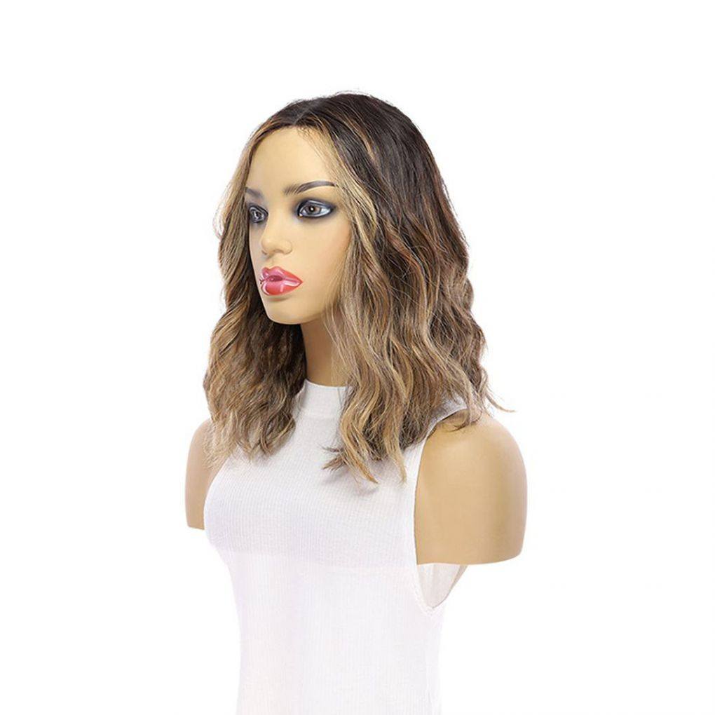 16" Divine Luxe Lace Top Wig #Dark Brown w/ Honey Balayage & Face Framing Wavy
