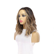 16" Divine Luxe Lace Top Wig #Dark Brown w/ Honey Balayage & Face Framing Wavy