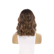 16" Divine Lace Top Wig Dark Brown Balayage w/ Money Pieces Wavy