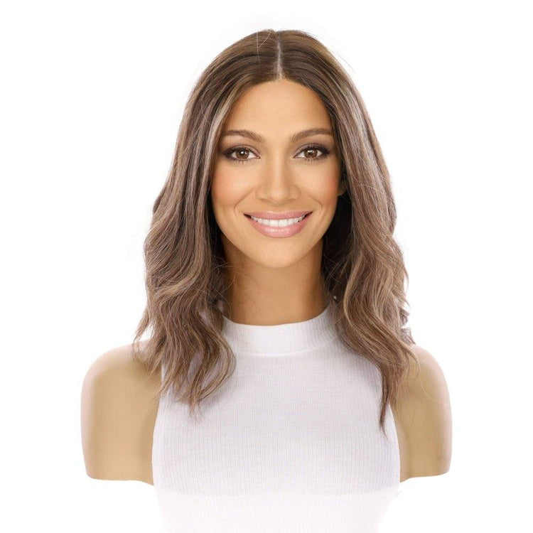 16" Divine Lace Top Wig Medium Brown w/ Highlights