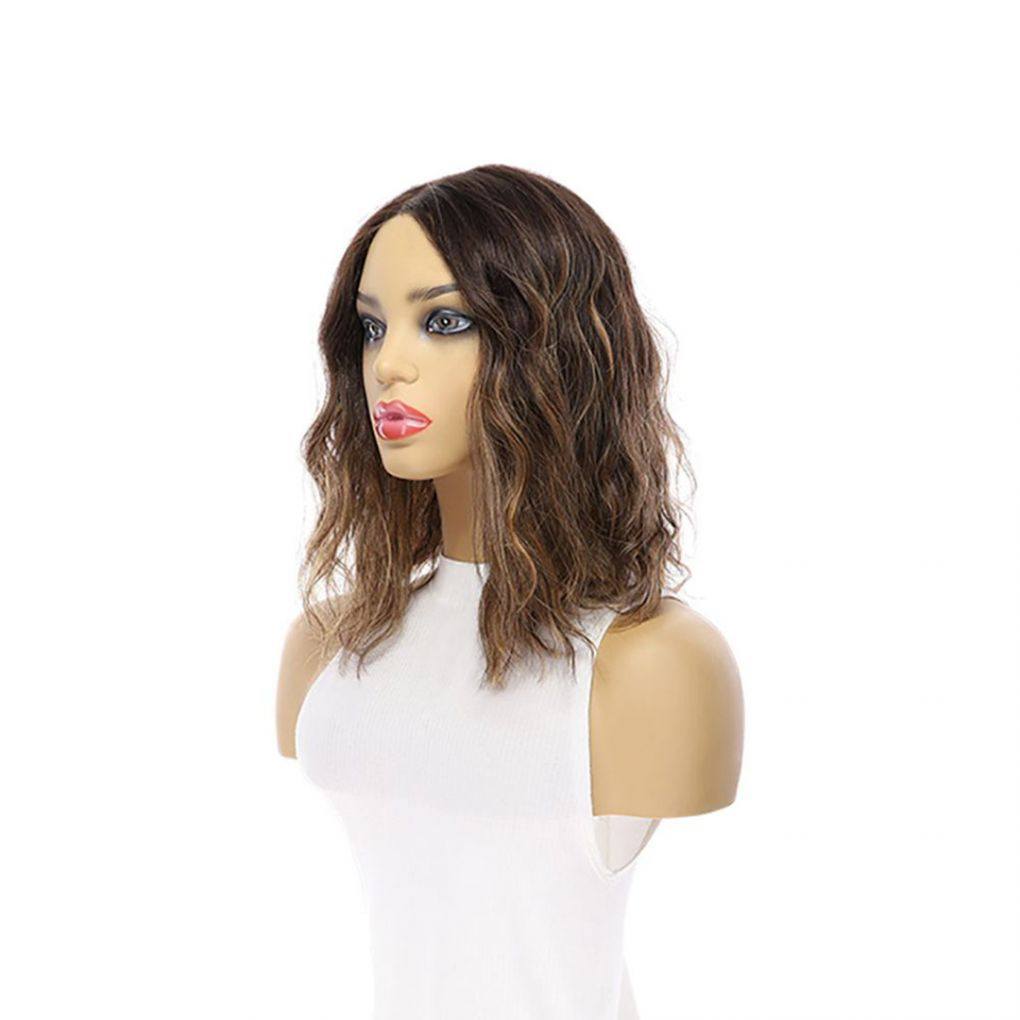 16" Divine Lace Top Topper Dark Brown Balayage Wavy