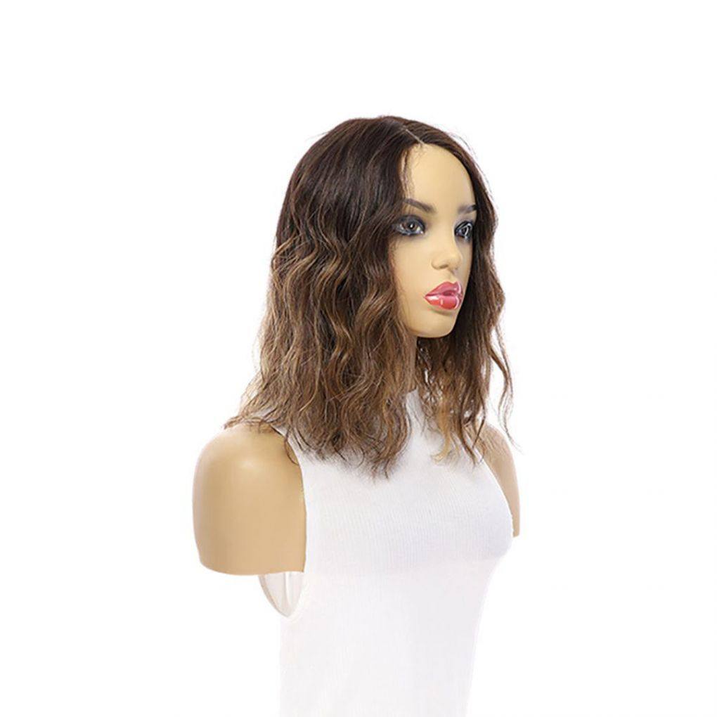 16" Divine Lace Top Topper Dark Brown Balayage Wavy