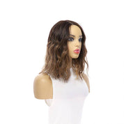 16" Divine Lace Top Topper Dark Brown Balayage Wavy