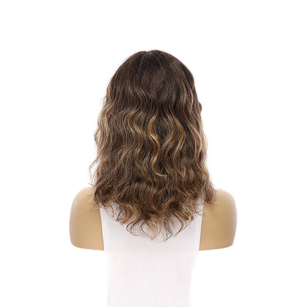 16" Divine Lace Top Topper Dark Brown Balayage Wavy