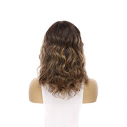 16" Divine Lace Top Topper Dark Brown Balayage Wavy