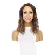16" Divine Lace Top Topper Dark Brown Balayage Wavy