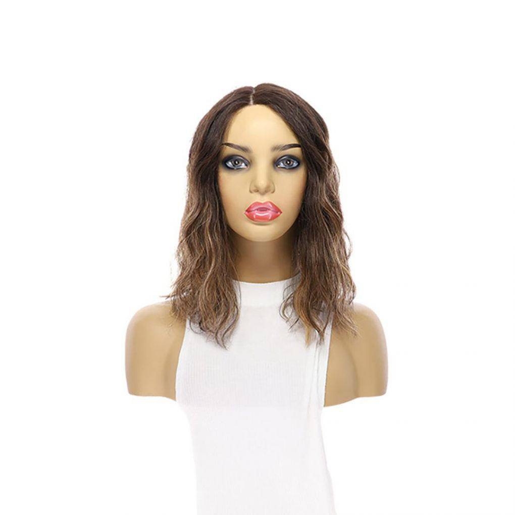 16" Divine Lace Top Topper Dark Brown Balayage Wavy
