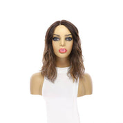 16" Divine Lace Top Topper Dark Brown Balayage Wavy