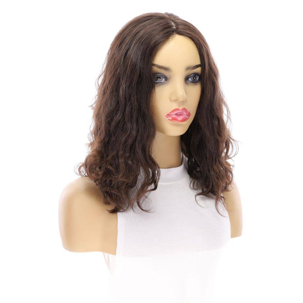 16" Luxe Silk Top Wig #4 Dark Brown Wavy