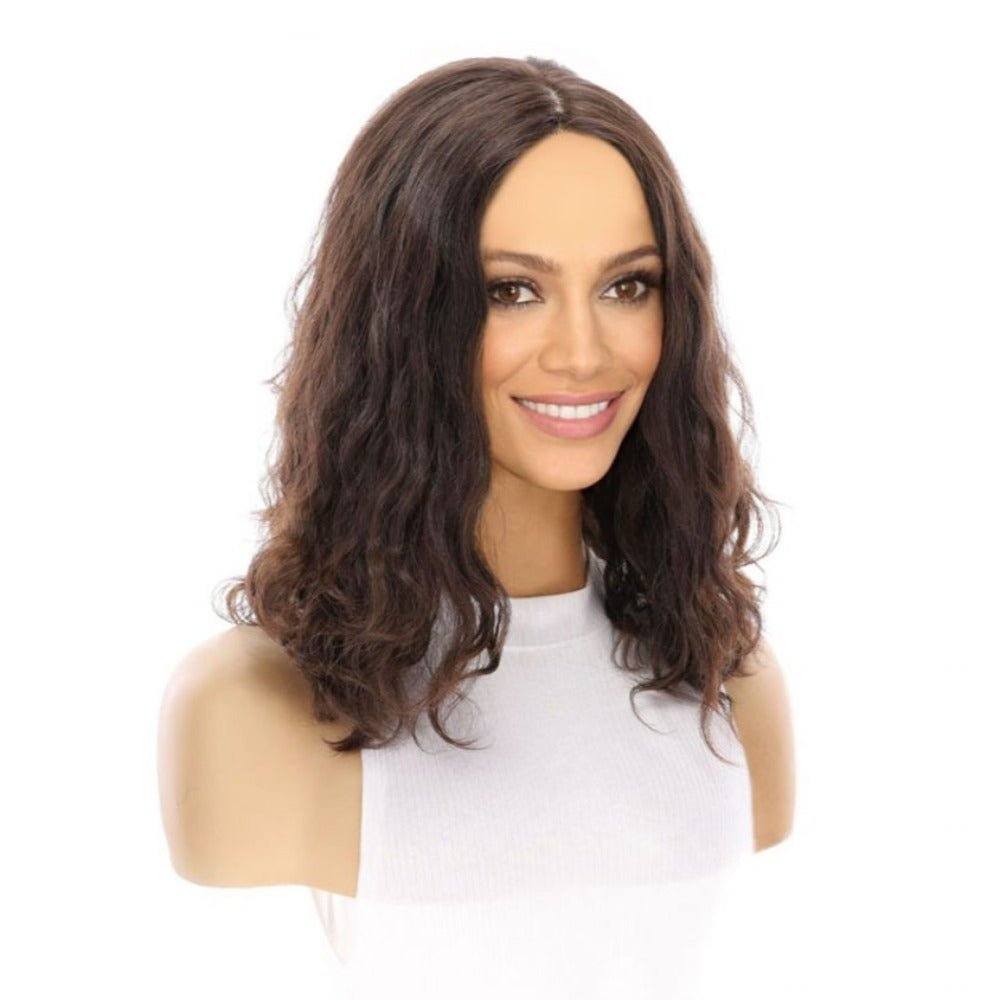 16" Luxe Silk Top Wig #4 Dark Brown Wavy