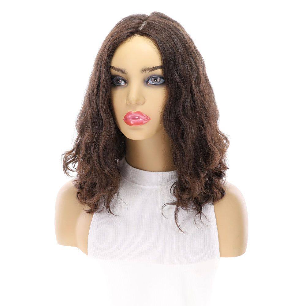 16" Luxe Silk Top Wig #4 Dark Brown Wavy