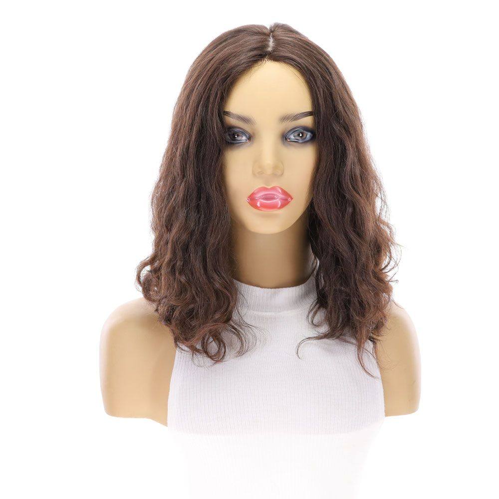 16" Luxe Silk Top Wig #4 Dark Brown Wavy