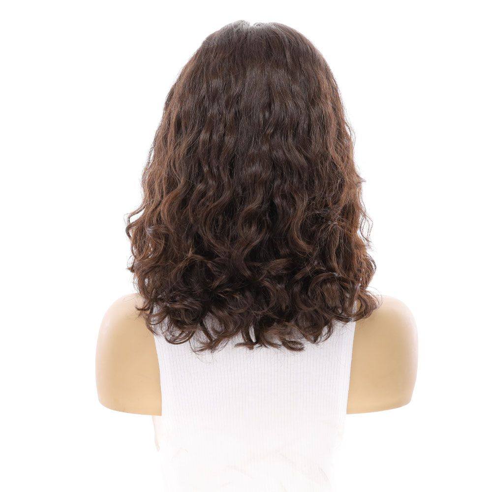 16" Luxe Silk Top Wig #4 Dark Brown Wavy