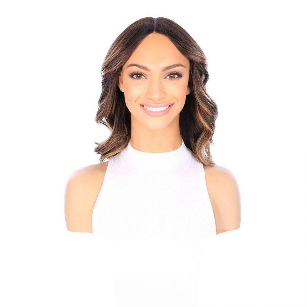 16" Divine Luxe Lace Top Wig #Dark Brown w/ Honey Blonde Balayage