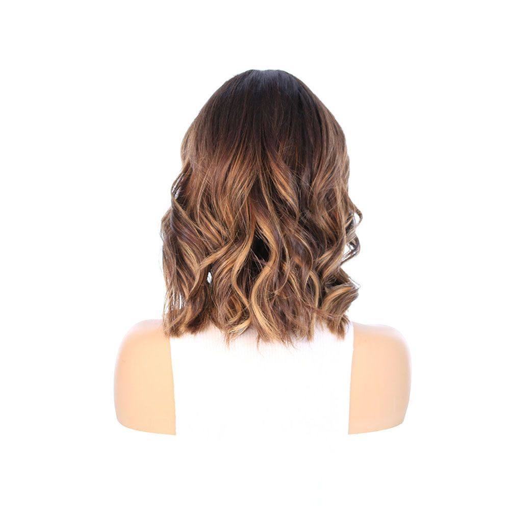 16" Divine Luxe Lace Top Wig #Dark Brown w/ Honey Blonde Balayage