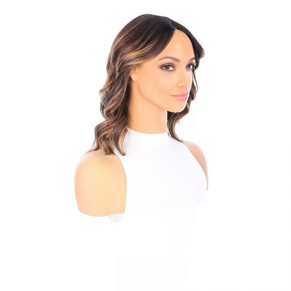 16" Divine Luxe Lace Top Wig #Dark Brown w/ Honey Blonde Balayage