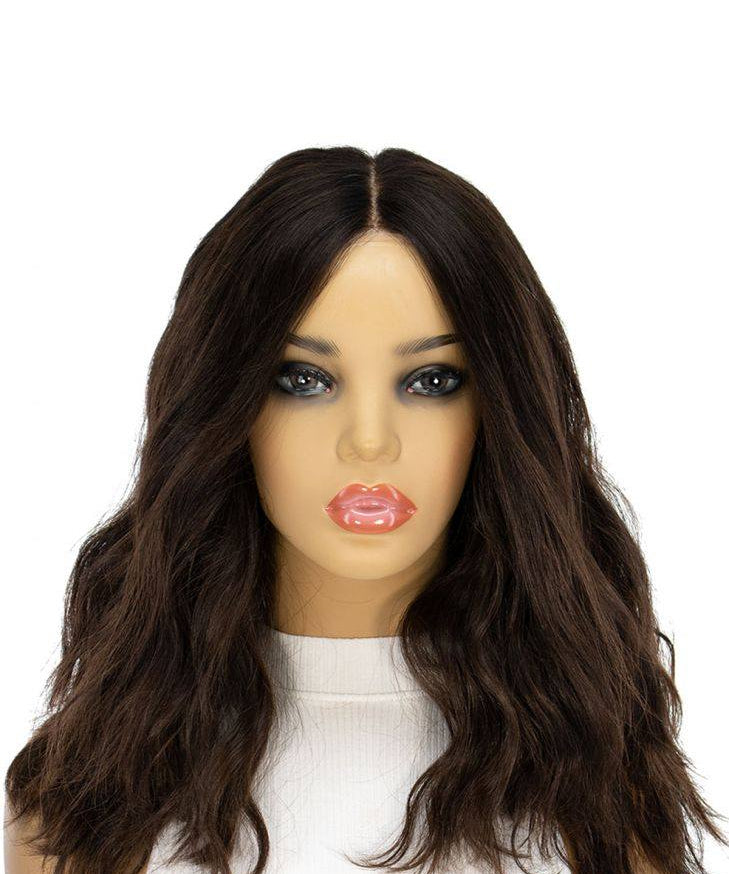 20" Secret Lace Top Wig #4 Dark Brown Wavy