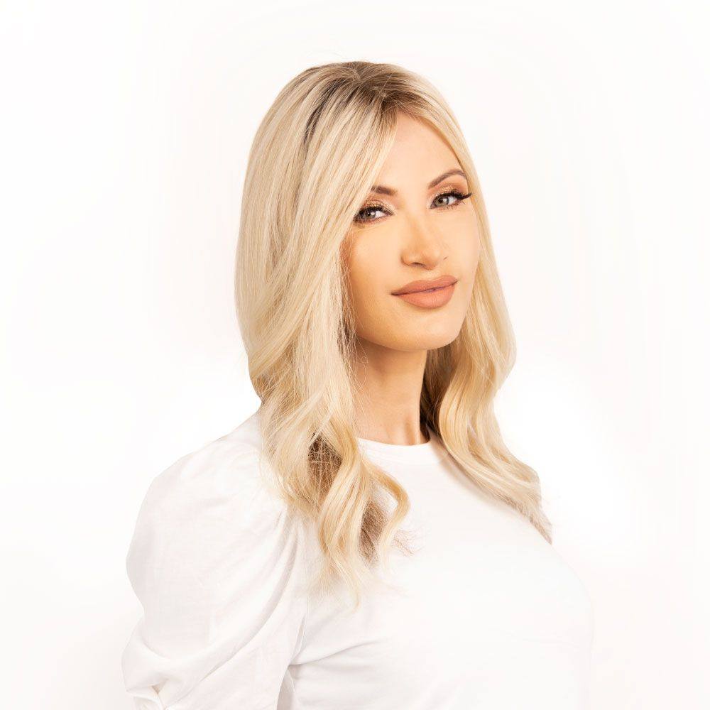18" Topaz Lace Top Topper Platinum Blonde