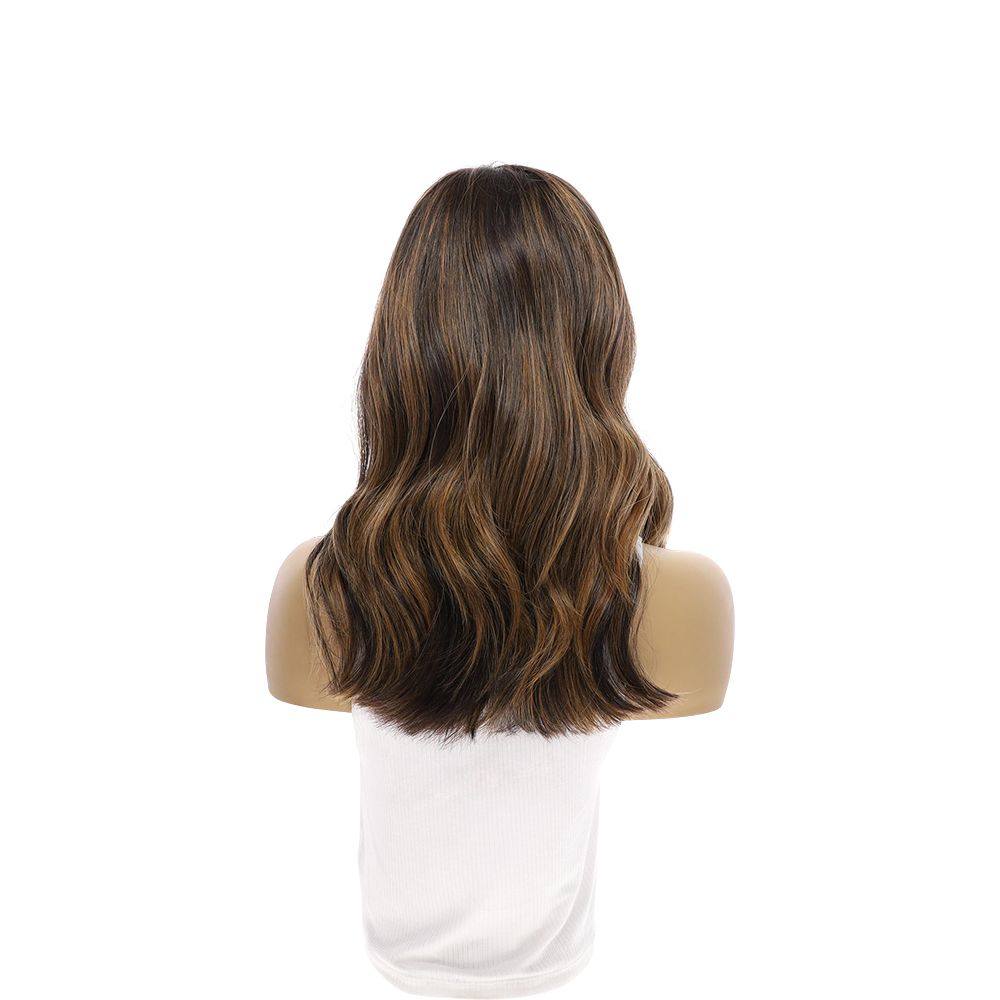 20" Secret Lace Top Wig #1B Black w/ Balayage & Wispy Bang