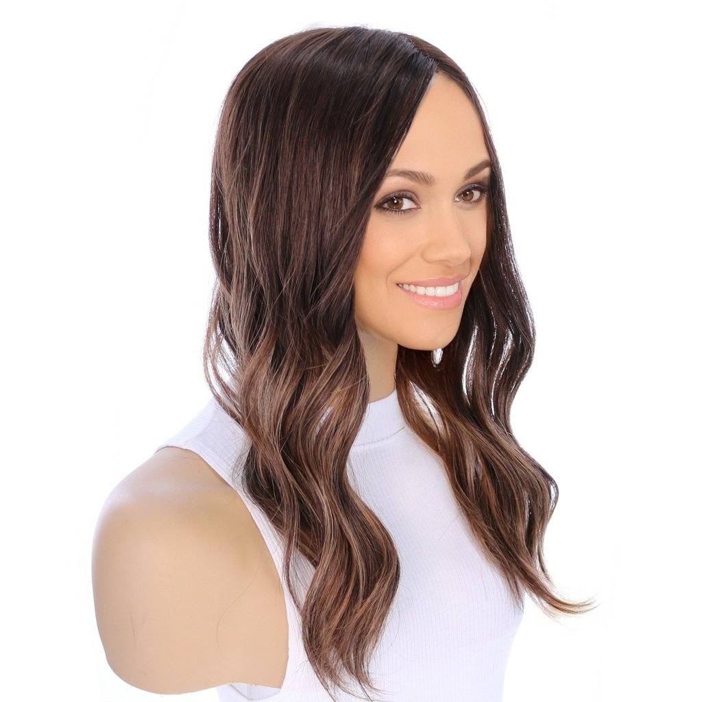 18" Topaz Lace Top Topper Medium Brown Balayage