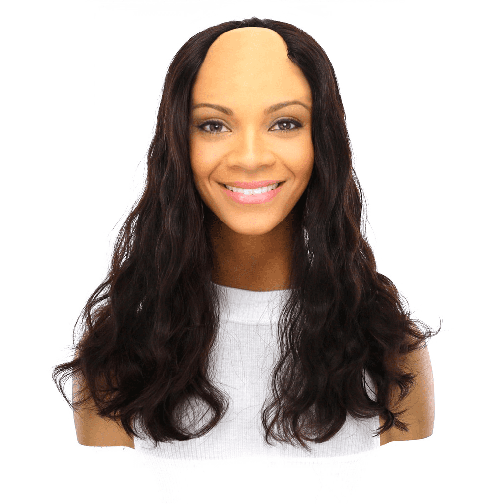 18" U-Shape Topper Soft Black Wavy