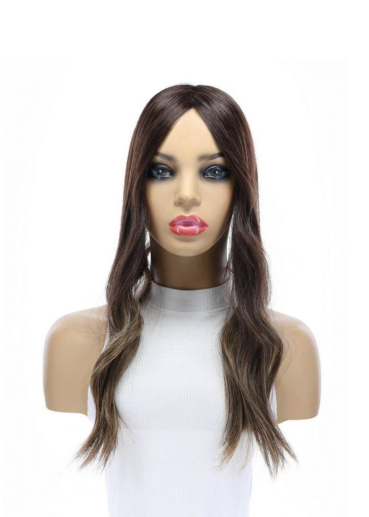 20" Diamond Mono Top Topper Dark Brown Balayage
