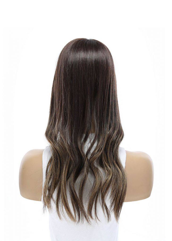 20" Diamond Mono Top Topper Dark Brown Balayage