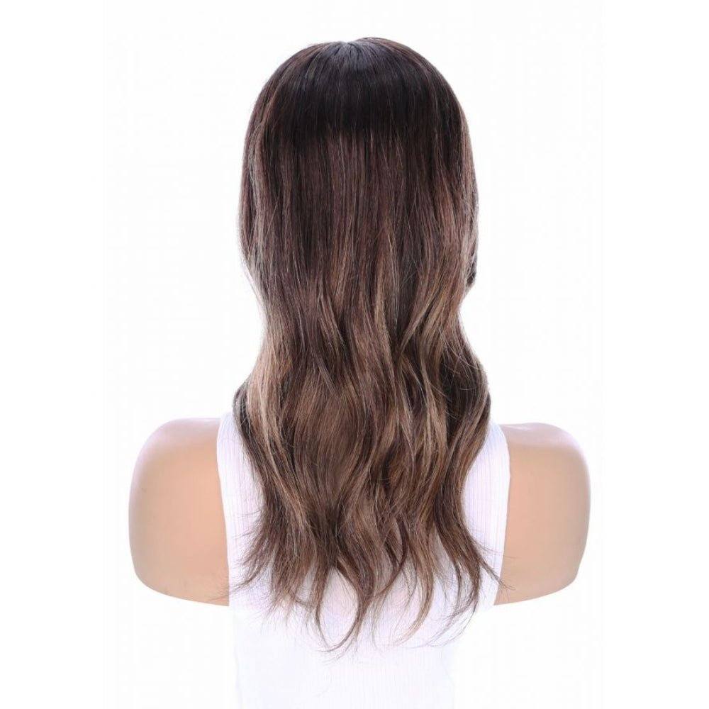18" Topaz Lace Top Topper Dark Brown Balayage