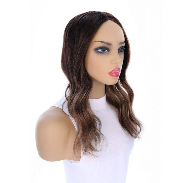 18" Topaz Lace Top Topper Dark Brown Balayage