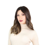 19" Nicole Silk Top Wig Dark Brown Balayage w/ Partial Rooting