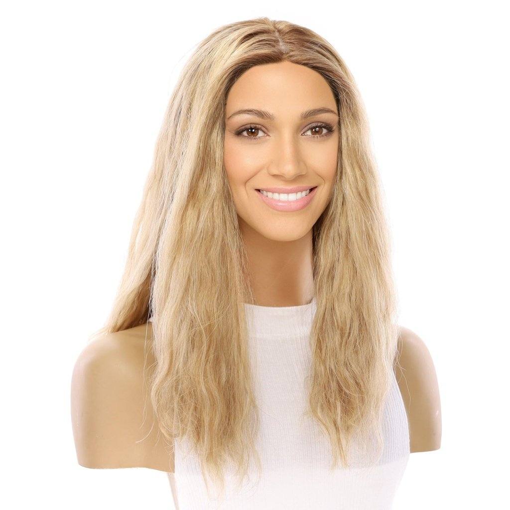 19" Nicole Silk Top Wig Ash Blonde Wavy