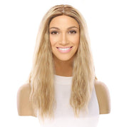 19" Nicole Silk Top Wig Ash Blonde Wavy
