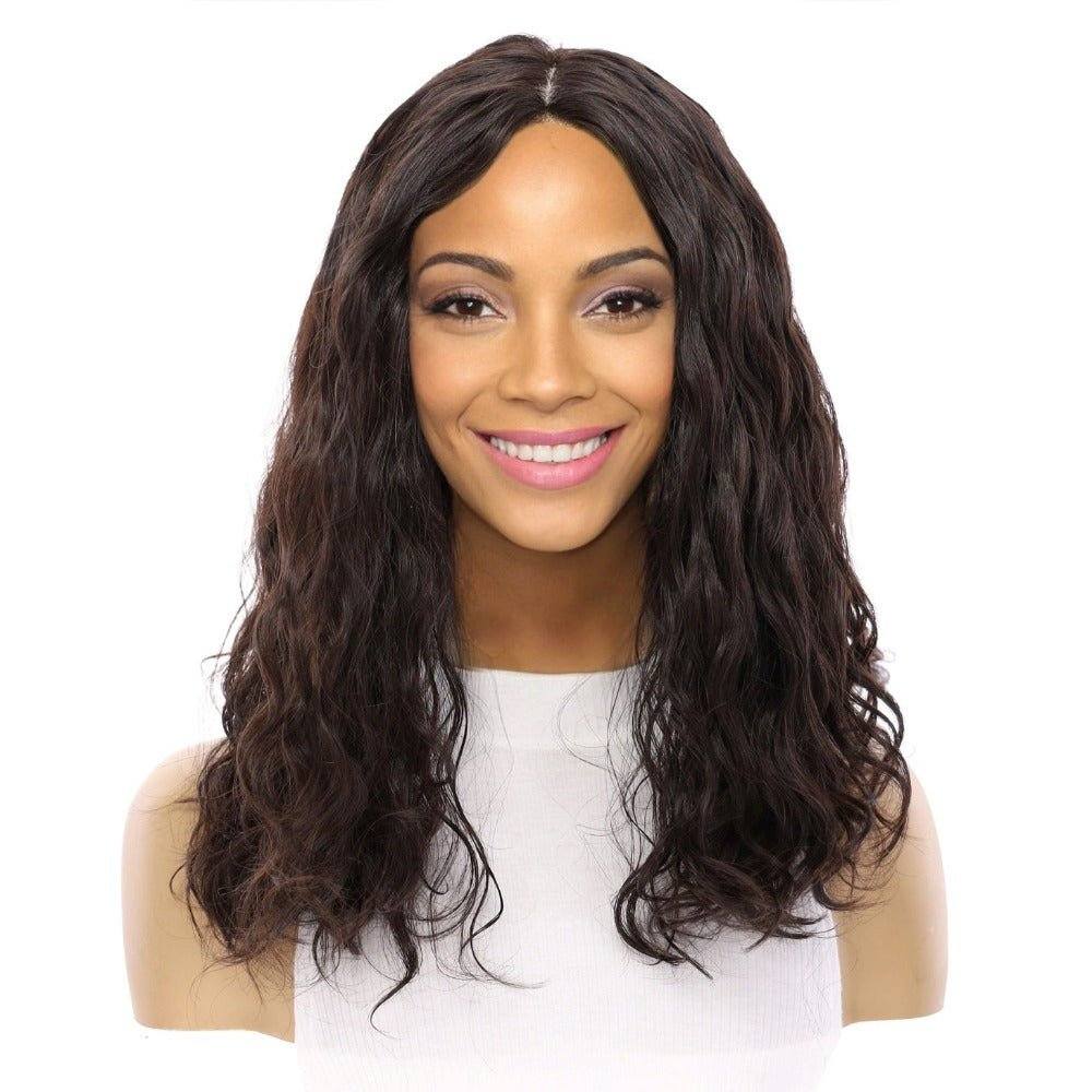 19" Nicole Silk Top Wig Natural Black Wavy