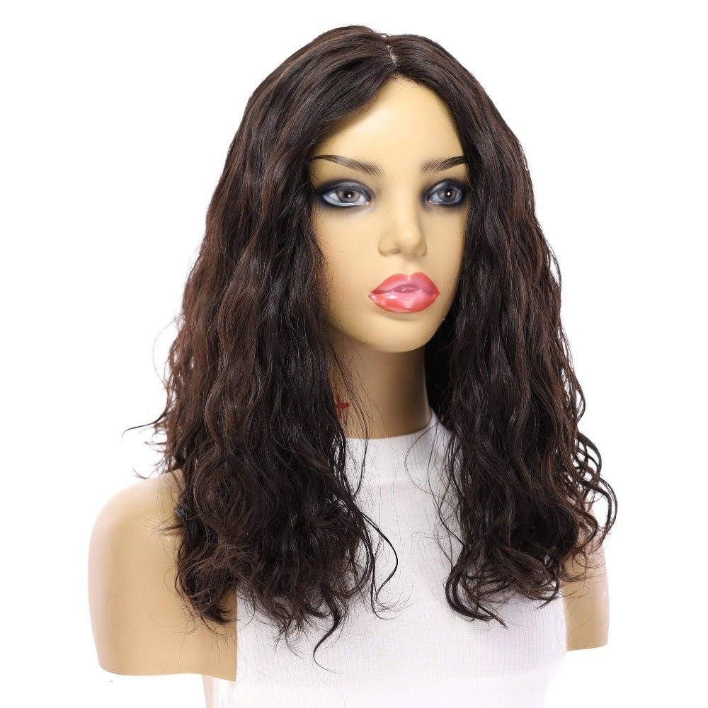 19" Nicole Silk Top Wig Natural Black Wavy