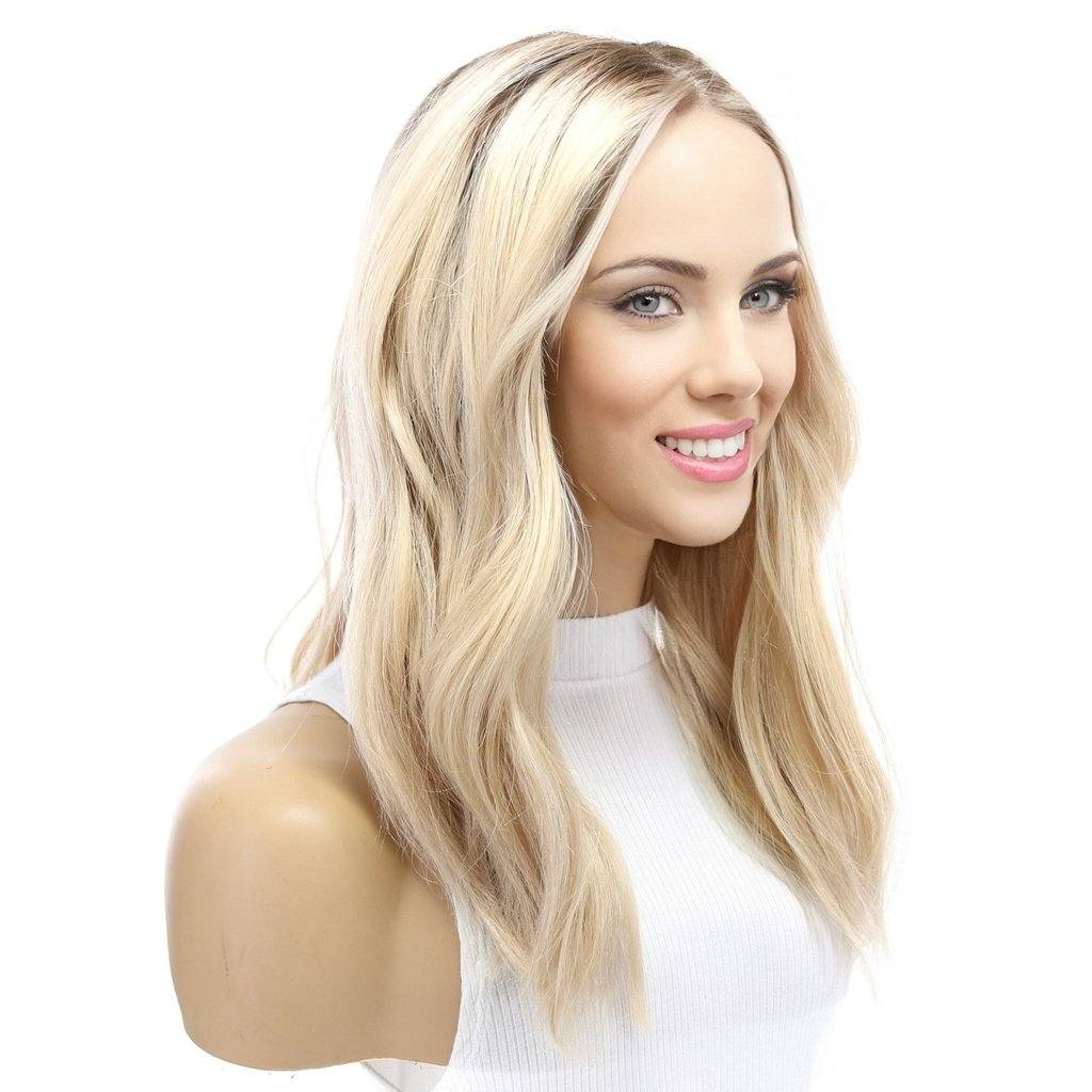 19" Nicole Silk Top Wig Platinum Blonde w/ Partial Rooting