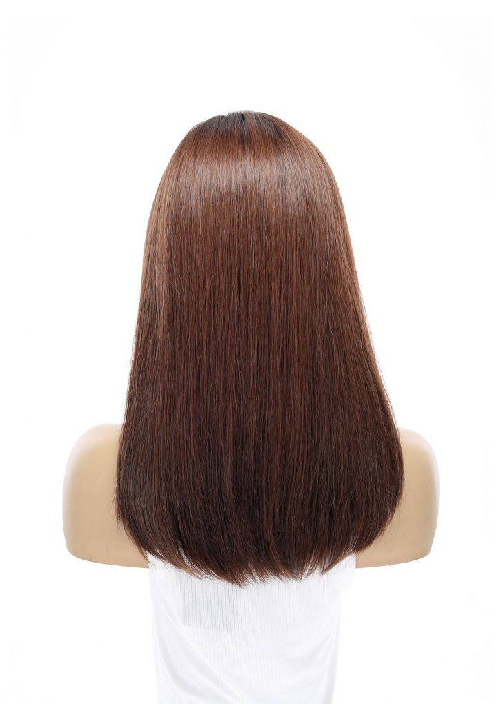 19" Nicole Silk Top Wig Auburn w/ Rooting
