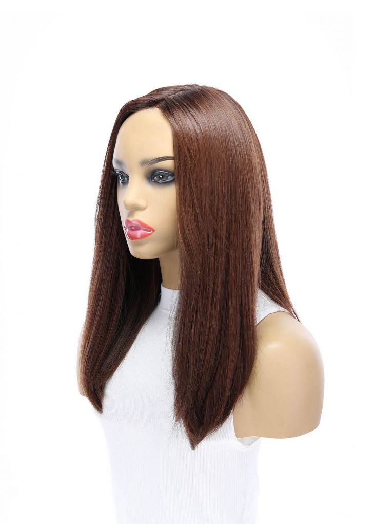 19" Nicole Silk Top Wig Auburn w/ Rooting