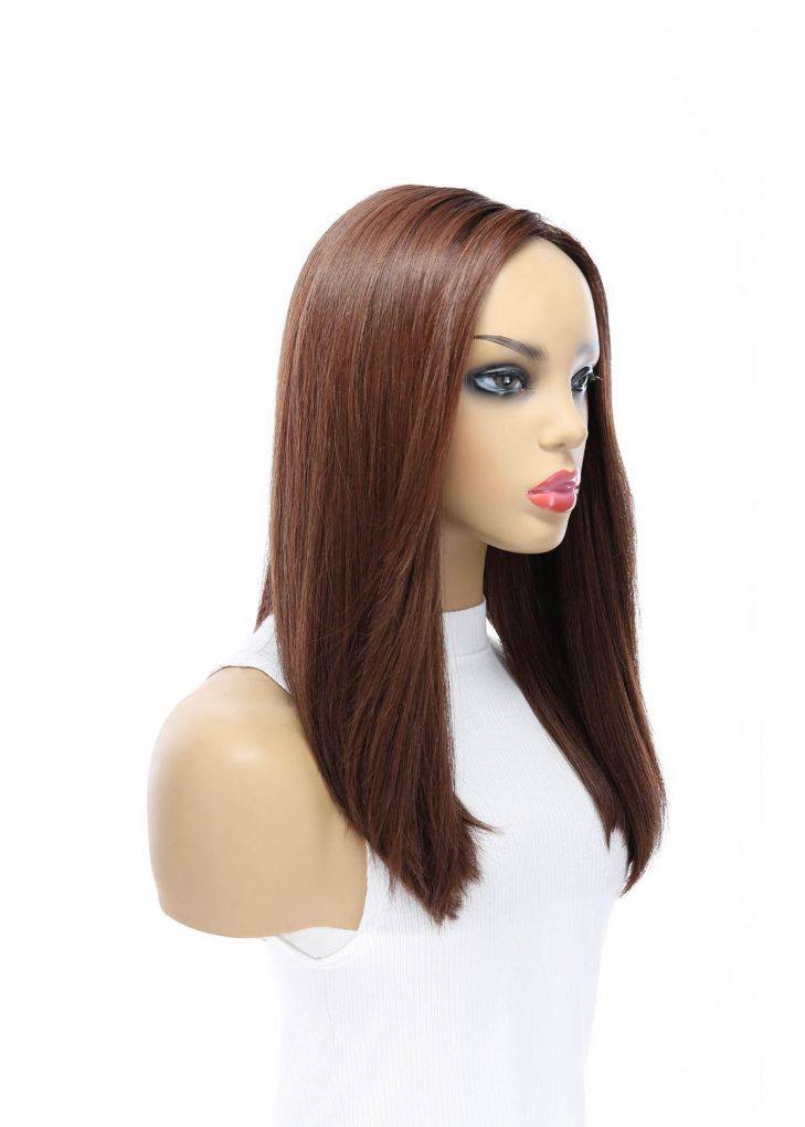 19" Nicole Silk Top Wig Auburn w/ Rooting