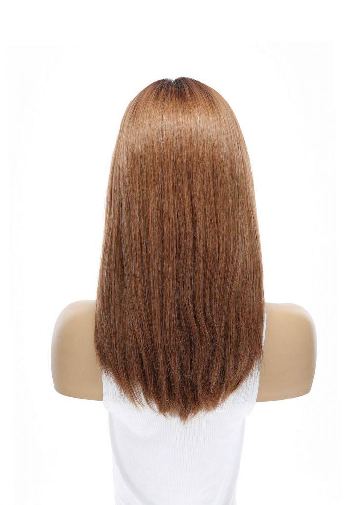 19" Nicole Silk Top Wig Copper w/ Partial Rooting